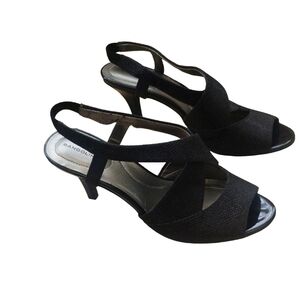 Bandolino Black Kitten Heels Strappy Size 8.5